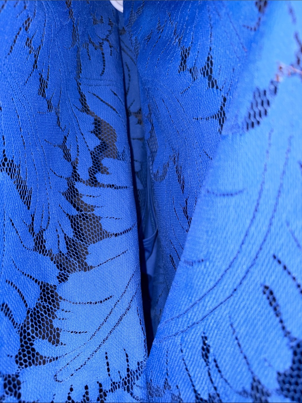 Ruby Rd. Royal Blue Lace-Overlay Tunic - Picture 5 of 7